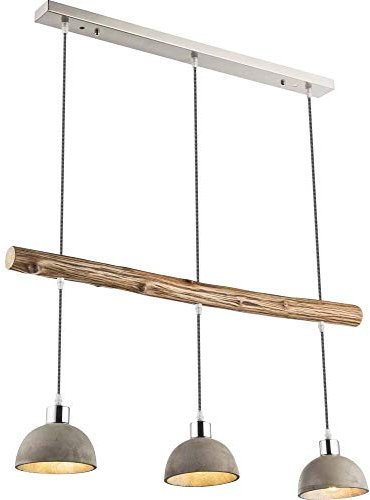 Hänge Lampe Wohn Ess Zimmer Beton Strahler Holz Pendel Decken Lampe Globo 15249-3