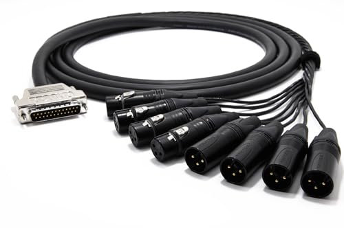 enoaudio Mogami 3162 8 Multipaire Câble Numérique AES/EBU 110 Ohm studio Breakout | Gold D-Sub 25 – Neutrik XLR | HiFi - Tascam Pinout, 10 m