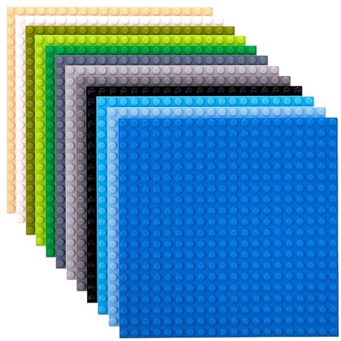 Classic Baseplates 15cm X 15cm Building Brick Base Plates | Compatible With LEGO Blocks and Base Plates | For Building Towers, Tables & More | 12 Colorful Plates