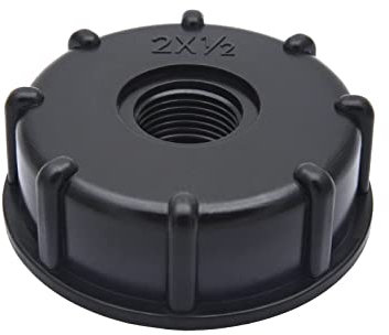 IBC - Conector de válvula de ajuste de tanque de 1,27 cm, adaptador a prueba de fugas, conector recto roscado hembra, repuesto de válvula de repuesto para jardín doméstico (S60 x 6, negro)