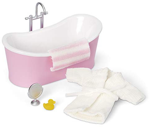 Lundby Badewanne Puppenhaus - Möbelset 5 -teilig - Puppenhauszubehör - Möbel - Bad - Badezimmereinrichtung - Badmöbel - Zubehör - ab 4 Jahre - 11 cm Puppen - Minipuppen 1:18