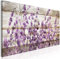 decomonkey Bilder Blumen Lavendel 120x40 cm 1 Teilig Leinwandbilder Bild auf Leinwand Vlies Wandbild Kunstdruck Wanddeko Wand Wohnzimmer Wanddekoration Deko Natur Holz