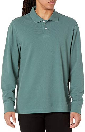 Amazon Essentials Men's Regular-Fit Long-Sleeve Pique Polo