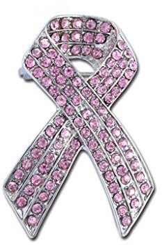 Broche de Ruban de de Sensibilisation Au Cancer du Sein Strass Rose