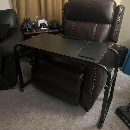 KOMOREBI Betttisch mit Rollen, Laptop-Schreibtisch, Tisch über dem Betttisch, verstellbar, Höhe und Länge für Krankenhaus und Zuhause