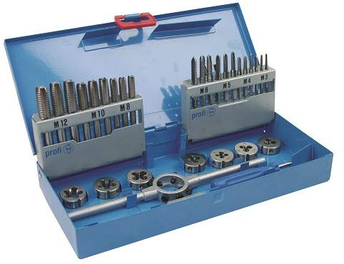 Gewindeschneidsatz 31 Teilig, HSS-G RATIOLINE, in blauer Profi-Metallkassette