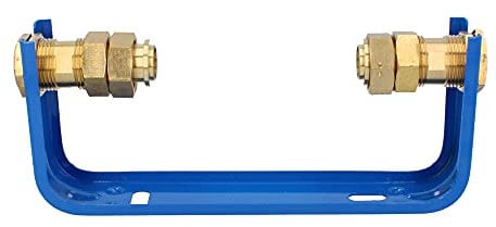 Einbaugarnitur Für Hauswasserzähler Wasserzählergarnitur Verschraubung Für Wasseruhr Ø DN 3/4 & 1 Gewinde BLAU Messing Wasserzählerbügel | Geregelten Verstellbar Wasseruhr Konsole Verbindung