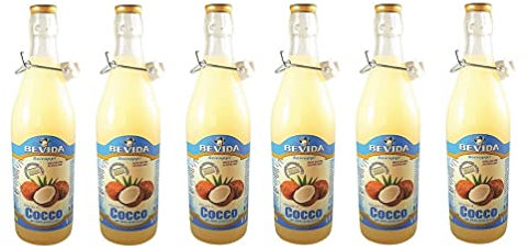 Bevida Sciroppo di Cocco Lot de 6 bouteilles en verre sirop de coco 1 l Idéal pour les boissons, la glace et la boue