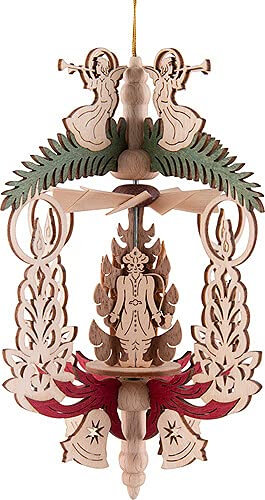 Kreißl Christbaumschmuck Kerze Bergmann, Engel und Räuchermann - 16,3 cm