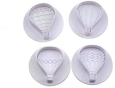 RELAND SUN Lot de 4 emporte-pièces en forme de montgolfière Blanc