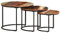 Gecheer 3er Set Couchtisch Satztische Satztisch-Set Beistelltisch in Massivem Recyceholz, Wohnzimmertisch Tischset Tisch Runder Seitentisch Sofatisch Kaffeetisch Tisch-Set Altholz Massiv