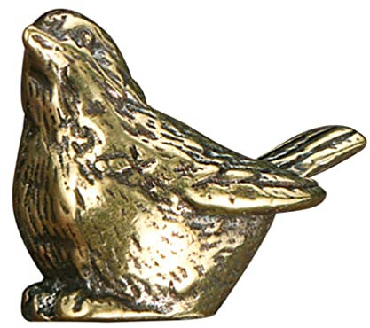 Milisten Messing Spatz Sperlingsvogel Aus Messing Innenausstattung Für Autos Feng-Shui- Tiziano Deko Waldtierstatue Simulationsvogeldekorationen Mini-Vogel- Konsolentisch Miniatur