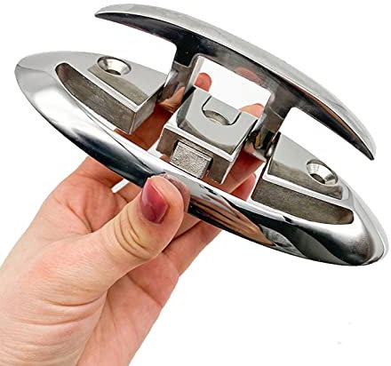 PHASFBJ Bootsklampe Marine Poller 316 Edelstahl Marine Boot Hardware Fitting, Flip Folding Cleat Deck Seilklampe für Boot Marine Kayak Dock,150mm