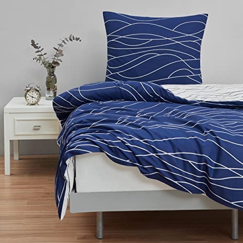 Mixibaby Bettwäsche Bettgarnitur Bettbezug Baumwolle 135x200 155x220 200x200 200x220 Modern, Größe:200 x 220 cm, Design Bettwäsche:Astern D35