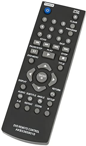 VINABTY Mando a distancia de repuesto para reproductor de DVD LG DP122 DP520 DP521 DP522 DP522 DP527 DP820 DP821 DP822 DP827 DV480 DV482 DV490