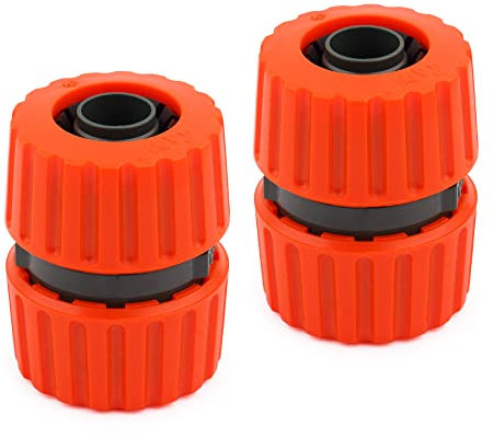 MIVOS 2 x Schlauch-Reparatur für 1/2 Zoll (13 mm) Gartenschläuche - Schlauch-Kupplung zum Verbinden von Schläuchen - Reparaturverbinder - 1/2” Schlauchverbinder - 2 Stück