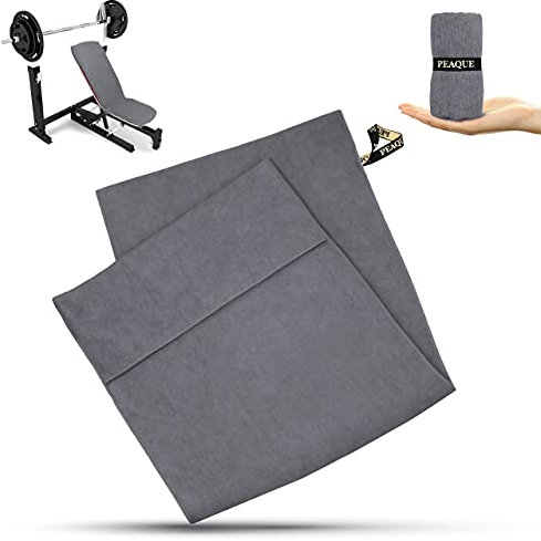 PEAQUE Fitness-Handtuch aus Mikrofaser mit Frottee-Struktur | Sport-Handtuch für Fitnessstudio und Gym | saugstark, leicht, kompakt, weich (120 x 50 cm (2 Stück), Grau)