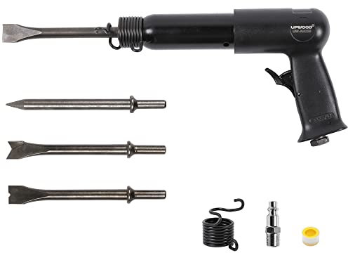 UW-AH250 Drucklufthammer-Set mit Schnellwechselhalter und 4 Meißeln, 3-5/8 Zoll Hub, 2200 BPM, geringes Gewicht (AH250P - Langer Lauf)
