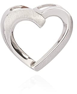 NKlaus 13x14mm Durchlauf Kettenanhänger Herz 925 Silber teilmatt Damen Herznanhänger 9780