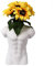 SADRIM Keramik-Körper-Blumenvase, Körpervase, männliche Form, Skulptur mit Muskeln, Keramik-Körpervase, männliche Form für Garten, Rasen, Schreibtisch, Wohnzimmer, Schlafzimmer, Weiß