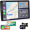 Podofo Autoradio Doppio Din 2 Din con Carplay Android Auto, 2+32G 9 Pollici Android 13 Auto Radio con RDS GPS WiFi Bluetooth Radio FM Telecamera di Retromarcia