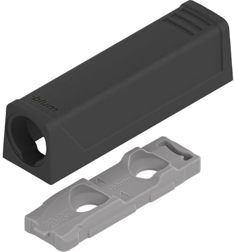 BLUM TIP-ON gerade Adapterplatte 956.1201, Kurzversion, carbonschwarz