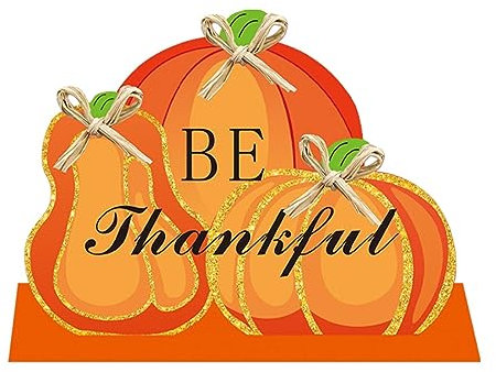 Herbst Dekoration für den Tisch, Thanksgiving-Tischdekoration, Türkei-Kürbis, dekorative Holzschilder, „Give And Thank“-Party, Thanksgiving, Herbst-Tischdekoration Halloween Deko (A, One Size)