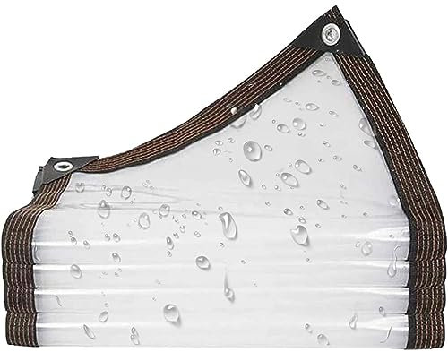 Amunpitic Telone Trasparente Resistente 1x1m, Impermeabile Plastica Teloni con Occhielli, Telo Trasparente Esterni, per Giardini Terrazze Balconi