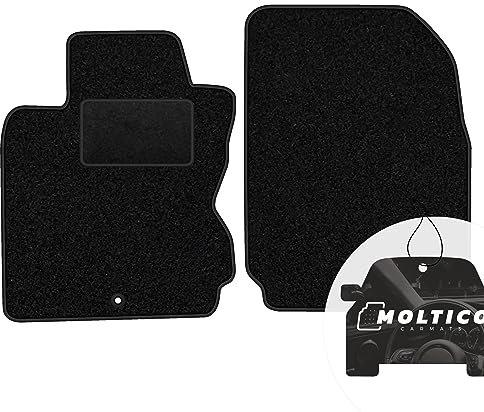 moto-MOLTICO Vorne Fußmatten Auto Velours Autoteppiche Schwarz Automatten Set 2-teilig passend für Nissan Note I 2006-2010