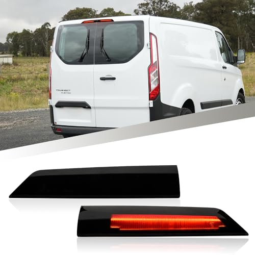 njssjd 2 stücke LED Dritte Bremslicht High Mount Stop Lampe für 2012-2022 F.ord Transit Custom Hinten Zentrale Hohe Stufe 3. Bremslicht Rauchglas
