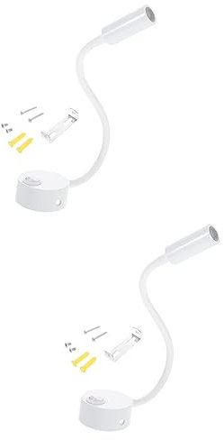 OSALADI 2st Led-schlauchlicht Wohnmobil Beleuchtet Innen Wohnmobil-leselampe Wohnmobil Led Lichter Innen 12v Leselampe Für Boote Led-nachttischlampe Schwanenhals Student Karte Metall Weiß