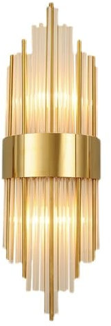 NICRX E14 Kristall-Wandleuchte mit goldenem Sockel,Moderne Kristall-Wandlampe,Wandleuchten innen Wohnzimmer,Schlafzimmer,Badezimmer,Flur,Treppenhaus (45cm)
