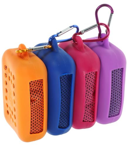 TOVINANNA 4stücke Packung Reise Und Sporthandtücher Kühlende Mikrofaser Mit Tragbaren Silikonboxen Schnelltrocknend Für Fitness Arbeit Im Freien Und Yoga