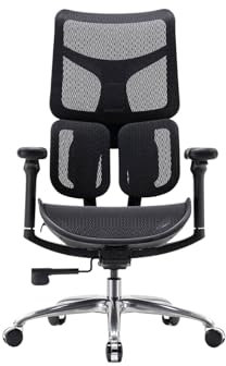 Angel Premium Bürostuhl ergonomisch mit VOLLAUSSTATTUNG| Schreibtischstuhl hat verstellbare Lordosenstütze & Kopfstütze | Office Chair mit wichtigsten Verstellungen | Bürostuhl 150 kg belastbar