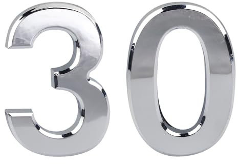 Silver Door Numbers Stick On, 0-99, Letters A, B, C, D, 3'' House Numbers Self Adhesive Stickers, For Doors, Mail Boxes, Hotel Rooms (30)