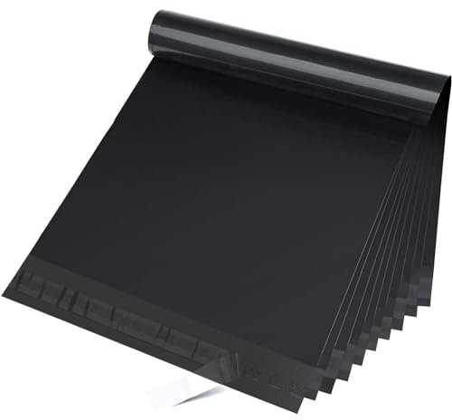 Switory Versandtaschen für Kleidung 253 x 333mm Versandtaschen Warensendung mit starkem selbstklebendem Klebstoff Versand versandtüten, 25 Stück, Schwarz