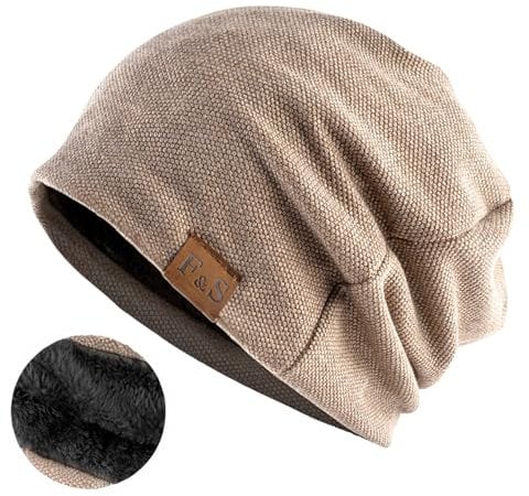 Damen Warme Herbst Winter Slouch Beanie Mütze Herren Kopfbedeckung Baumwolle Strickmütze Flexibler Freizeithut Leichte Chemo Wintermütze (DE/NL/SE/PL, Alphanumerisch, Einheitsgröße, Khaki)