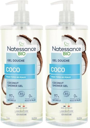 Natessance - Gel douche rafraîchissant Eau de Coco (Lot de 2)