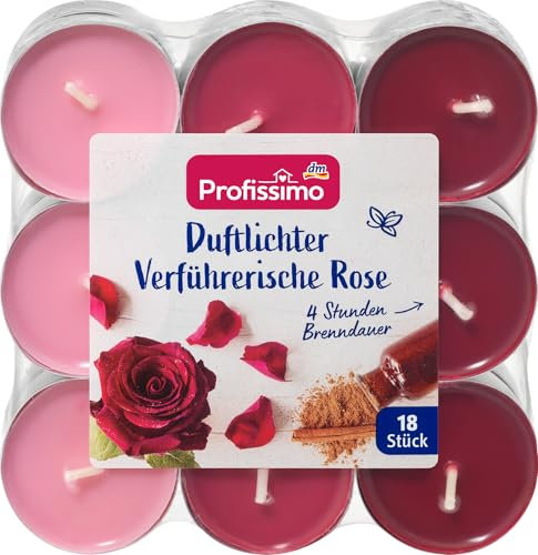 Kerzen Teelichter Sets (Duftlichter verführerische Rose, 54 Stück)