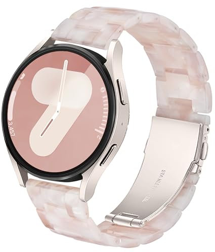 Vamyzji Compatible With Samsung Galaxy Watch 7/6/5/4 40mm 44mm, Watch FE 40mm, 5 Pro, 6 Classic 43/47mm, Light Resin Strap for Classic/Active 2