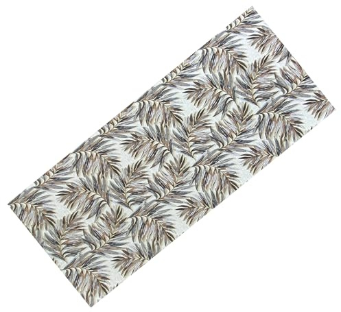 Tex family Tappeto Cucina Runner Antiscivolo - Passatoia Lavabile, Fantasia Foglie, Design Moderno - Made in Italy - Cm. 50x440