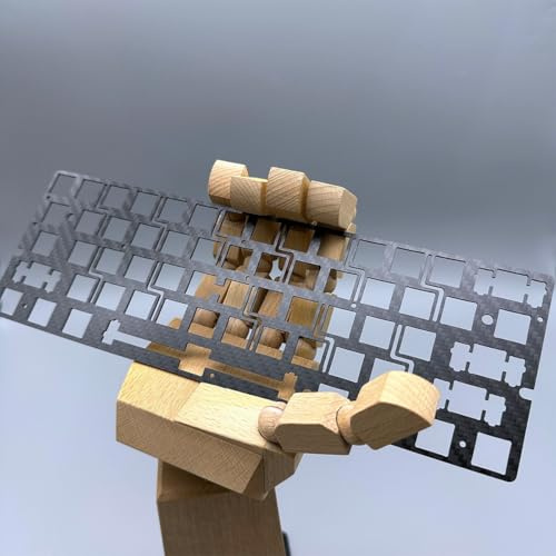 ExotiCore Wooting 60HE Clavier PC / FR4 / Pom/Fibre De Carbone Plaque De Commutation (Montage sur Plaque)(Carbon Fiber)