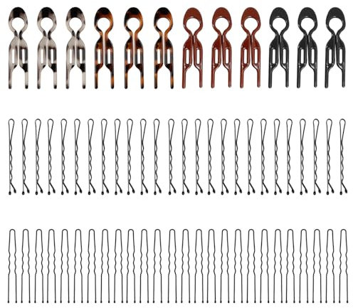 112 STK Haarnadeln, Bobby Pins, Französische Haarklammern, Haarspangen Damen Frauen Mädchen, Wellenform & U-förmig Haarklammer Kleine für Dutts Langes Glattes Haarschmuck