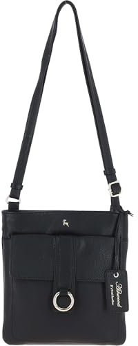 Ashwood Women’s Genuine Leather Crossbody - Elegant Shoulder Handbag with Adjustable Strap, Secure Zip Closure & Multiple Pockets: 64033 (Black)