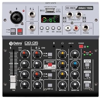 DIGNIFE DJ-Mixer, DG05 24bit 192kHz Schnittstelle Soundkarte Studioqualität 5.0 BT for PC E-Gitarre Live-Aufnahme Gesang mit Überwachung