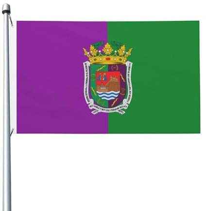 Banderas De Bienvenida Bandera De Málaga, España Garden Flag Resistente Al Viento La Lluvia Estandarte Para Interior Bares Exterior 150X90Cm