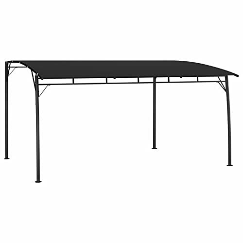 Auvent de jardin pour extérieur, pergola bioclimatique, tonnelle, auvent durable, 4 x 3 x 2,55 m, anthracite, parfait pour terrasse, jardin et événements en plein air.