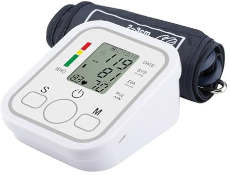 Tensiomètre Électronique Bras - Mesure Tension Artérielle & Pouls avec Double Mémoire (2x99), Brassard Ajustable 22-32cm, Grand Écran LCD, Autodiagnostic - Usage Domestique Cliniquement Validé