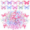 JJUNW 60 Stücke 3D Schmetterlinge, Durchscheinender Chiffon Schmetterling 3D Schmetterlinge Deko Ornament für DIY Dekoration Scrapbooking Gepäck Wand und Fenster Haarspange Dekoration(Stil A)