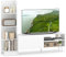 COSTWAY Meuble TV Bibliothèque en L pour Télé 50, 6 Étagères Ouvertes, Armoire à Porte Abattante, Meuble Télé 140 cm pour Salon, Chambre, Kits Anti-basculement Inclus (Blanc)